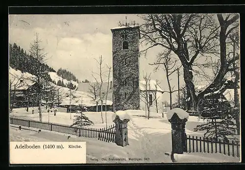 AK Adelboden, Verschneite Kirche