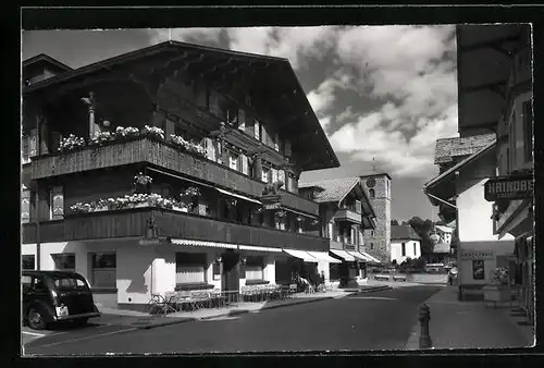 AK Adelboden, Dorfstrasse mit Hotel Bären