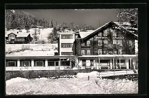 AK Grindelwald, Verschneites Sport-Hotel Jungfrau
