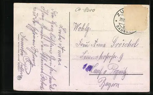 AK Uetliberg, Baldern mit Blivk auf Zürcihsee