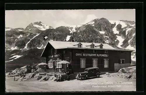 AK Grimselpass, Totensee, Restaurant Alpenrösli