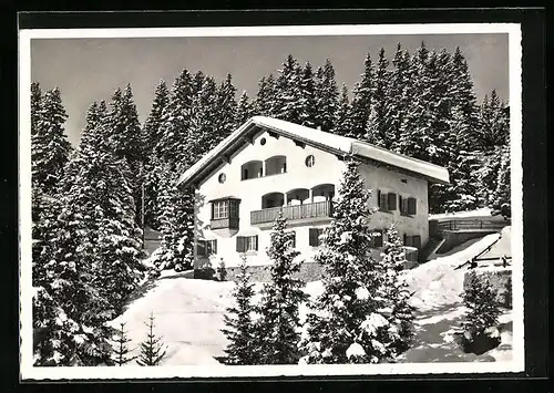 AK Arosa, Haus Bisung Rainweg Seehalde im Winter