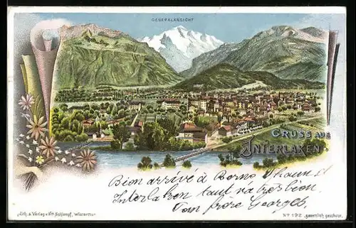 Lithographie Interlaken, Gesamtansicht