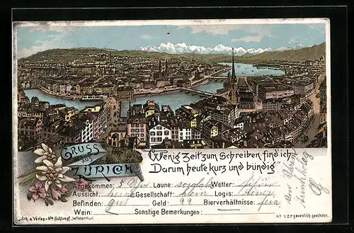 Lithographie Zürich, Teilansicht