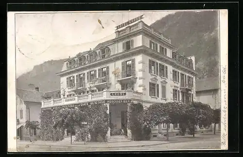 AK Meiringen, Hotel Krone, Bahnhofstrasse