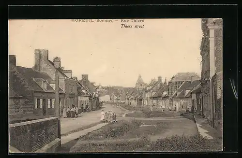 AK Moreuil, Rue Thiers, Strassenpartie