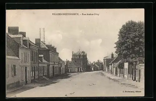AK Villers-Bretonneux, Rue Arsène-Obry, Strassenpartie
