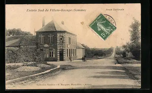 AK Villers-Bocage, Entrée Sud, Route Nationale