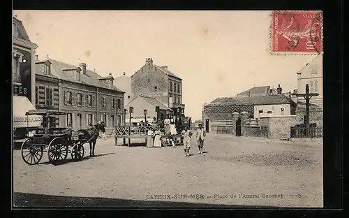 AK Cayeux-sur-Mer, Place de l`Amiral Courbet