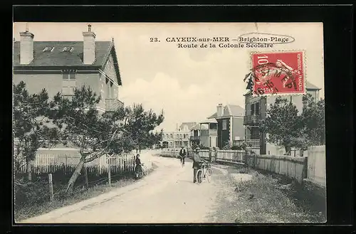 AK Cayeux-sur-Mer, Brighton-Plage, Route de la Colonie Scolaire