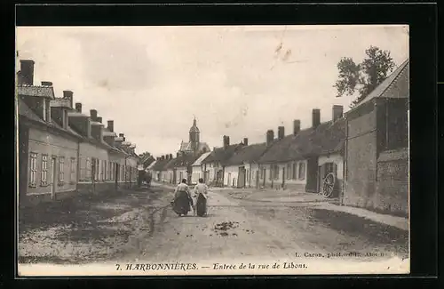 AK Harbonnières, Entrée de la rue de Lihons