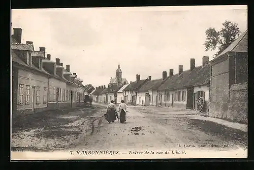 AK Harbonnières, Entrée de la rue de Lihons