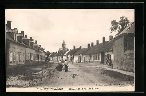 AK Harbonnières, Entrée de la rue de Lihons