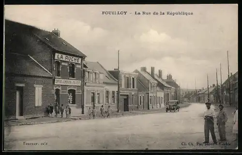 AK Fouilloy, La Rue de la République, Strassenpartie