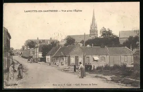 AK Lamotte-en-Santerre, Vue avec l`Église