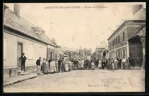 AK Lamotte-en-Santerre, Route de Péronne