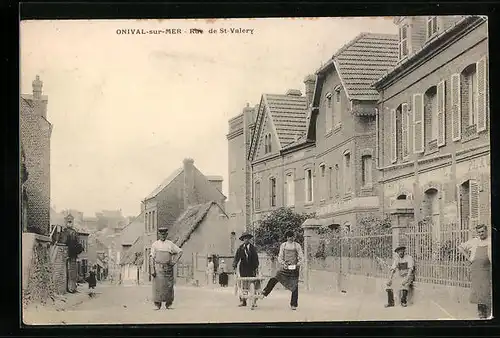 AK Onival-sur-Mer, Rue de St-Valery, Strassenpartie