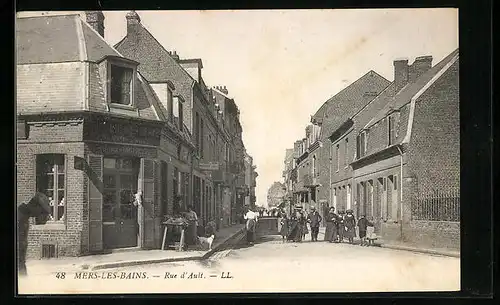 AK Mers-les-Bains, Rue d`Ault, Strassenpartie