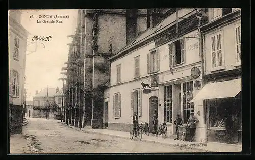 AK Conty, La Grande Rue, Strassenpartie