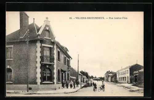 AK Villers-Bretonneux, Rue Arsène-Obry, Strassenpartie