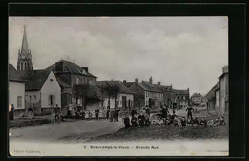 AK Beaucamps-le-Vieux, Grande Rue, Strassenpartie