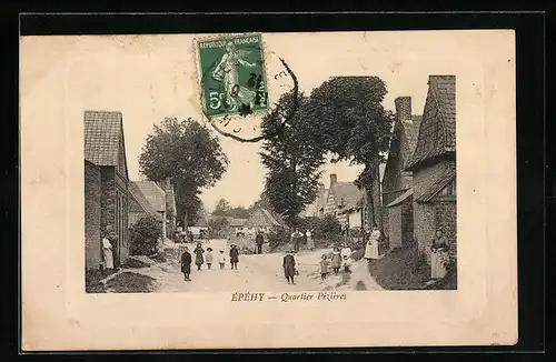 Künstler-AK Épèhy, Quartier Péziéres