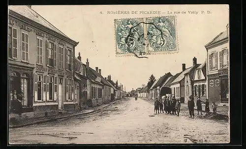 AK Rosières de Picardie, La Rue de Vrély