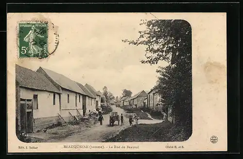 AK Beauquesne, La Rue de Beauval
