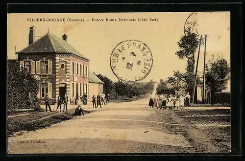 AK Villers-Bocage, Entrée Route Nationale