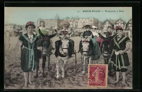 AK Berck-Plage, Promenade à Anes, Maultier