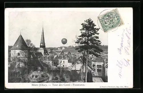 AK Méru, Tour des Conti, Panorama, Ballon