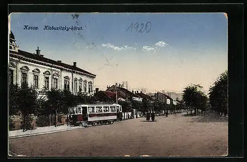 AK Kassa, Klobusitzky-körut, Strassenbahn