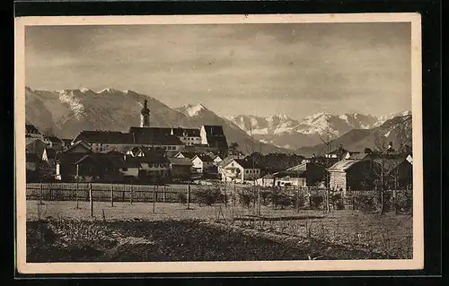 AK Murnau in Oberbayern, Ortspartie aus der Ferne
