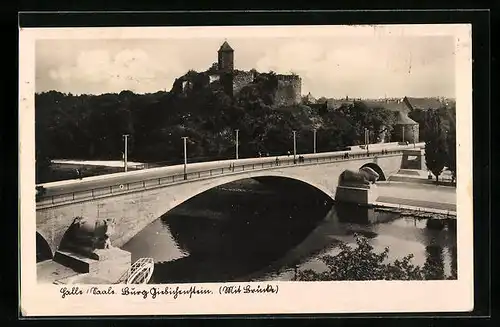 AK Halle /Saale, Burg Giebichenstein mit Brücke