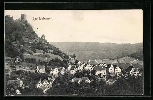AK Bad Liebenzell, Ortsansicht aus der Vogelschau