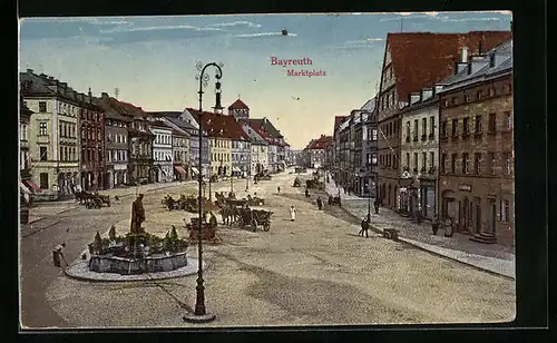 AK Bayreuth, Strassenpartie am Marktplatz