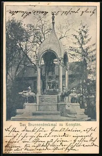 AK Kempten, Brunnendenkmal