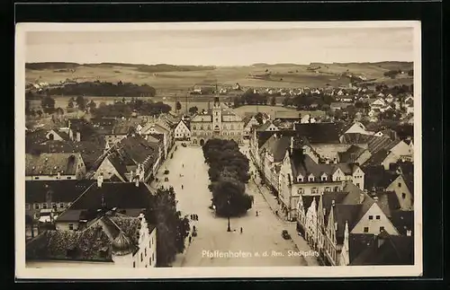 AK Pfaffenhofen a. d. Ilm, Stadtplatz aus der Vogelschau