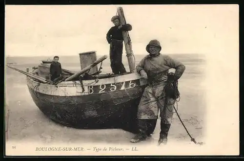 AK Boulogne-sur-Mer, Type de Pecheur, Fischerei