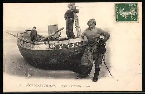 AK Boulogne-sur-Mer, Types de Pecheur, Fischerei