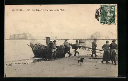 AK Le Portel, Le Départ et l`arrivée de la Peche, Fischerei
