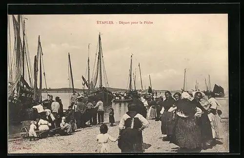 AK Étaples, Départ pour la Peche, Fischerei