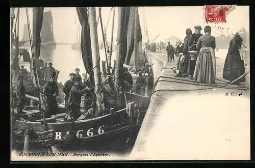 AK Boulogne-sur-Mer, Barques d`Equihen, Fischerei
