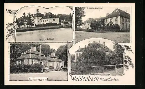 AK Weidenbach /Mittelfranken, Weisses Schloss, Ehemal. Sekendorfsches Schloss, Cavalierhäuschen