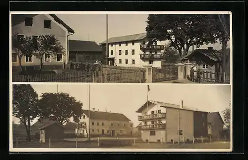 Foto-AK Gottholbing /Massing, Ortspartie mit Soldaten, Strassenpartie mit Gebäudeansicht, 1934
