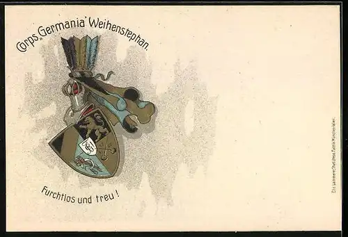 AK Freising, Studentenwappen des Corps Germania Weihenstephan