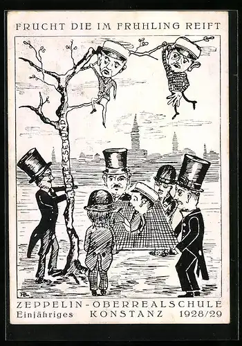AK Konstanz, Zeppelin-Oberrealschule, Absolvia Einjähriges 1928 /29, Frucht die im Frühling reift