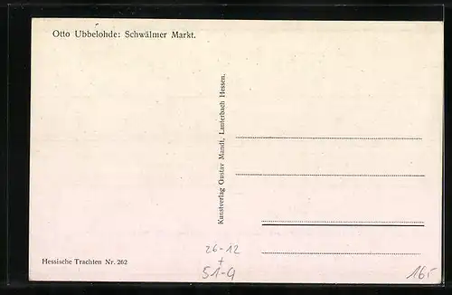 Künstler-AK Otto Ubbelohde: Schwälmer Markt