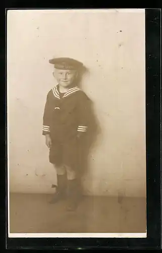 AK Kinder Kriegspropaganda, Junge in Uniform eines Matrosen