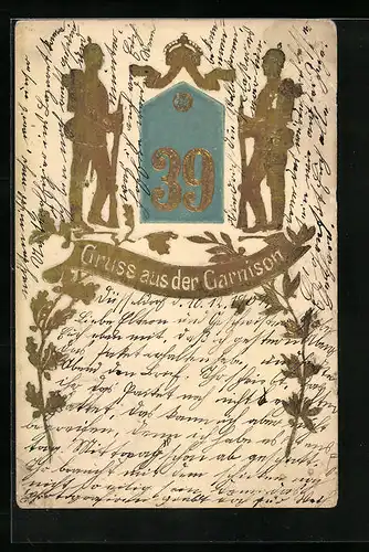 Präge-AK Soldaten aus der Garnison, Regiment 39